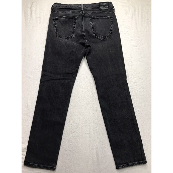 ABERCROMBIE & FITCH Langdon Jean Men 31x30 Black Slim Stretch Distressed Y2K - Picture 2 of 14